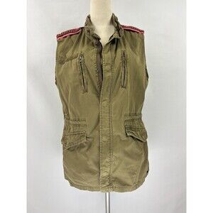 Maison Scotch by Scotch & Soda Cargo Utility Vest Olive Green Medium Drawstring